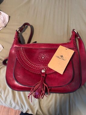 Leather Crossbody Bag in Deep Red - Patricia Nash